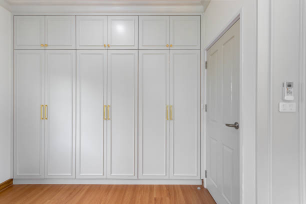 White wardrobe in the modern room